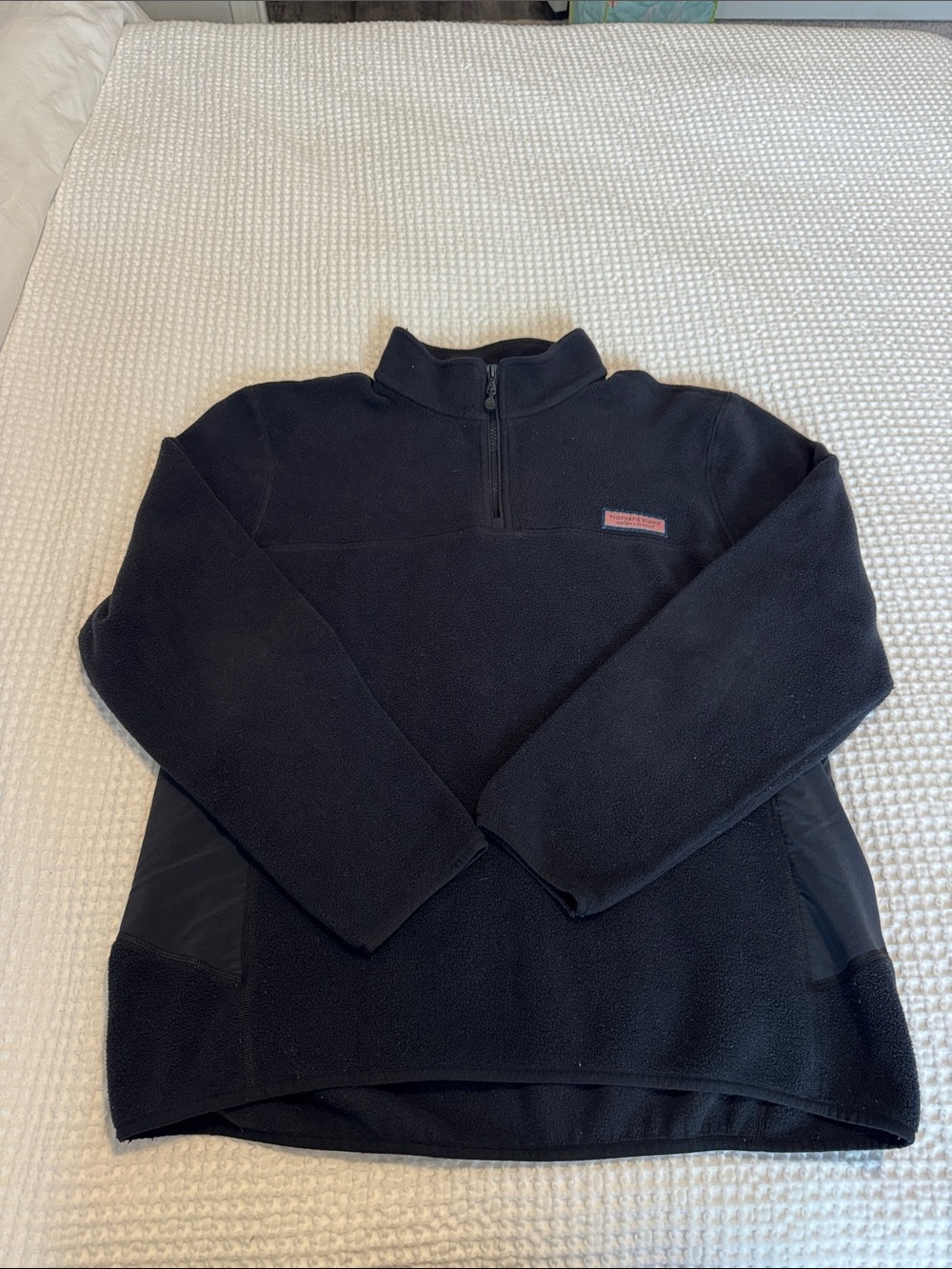 Vineyard Vines Black Men’s Quarter-Zip Fleece Pullover